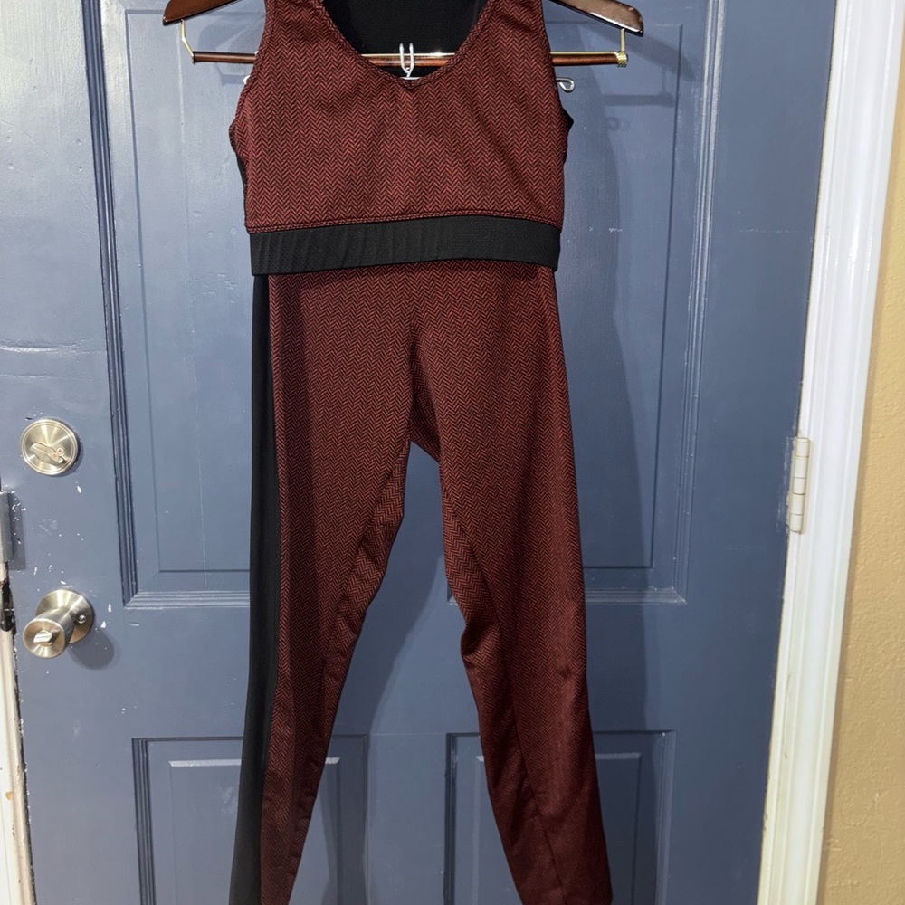 Women's Burgundy 2 piece jumpsuit